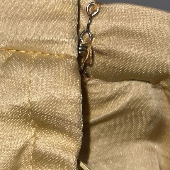 NWT Vintage Nelly De Grab New York Gold Raw Silk Maxi Skirt Pleat Front Size 12 - Picture 4 of 11